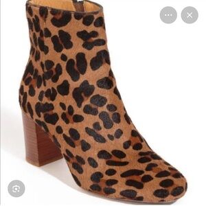 Sezane Lea Leopard Ankle Boots